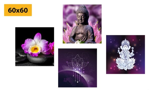 Kép szett Feng Shui lila színben
