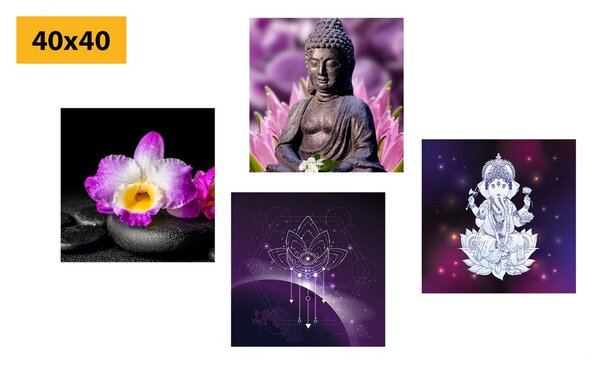 Kép szett Feng Shui lila színben