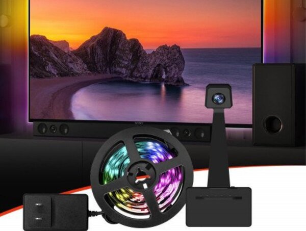 Digitális LED szalag szett kamerával , TV képernyő követő funkcióval , RGB + IC (digitális) , dimmelhető , 5.5m , WIFI/Bluetooth , TUYA , LEDISSIMO AMBIENT LIGHT