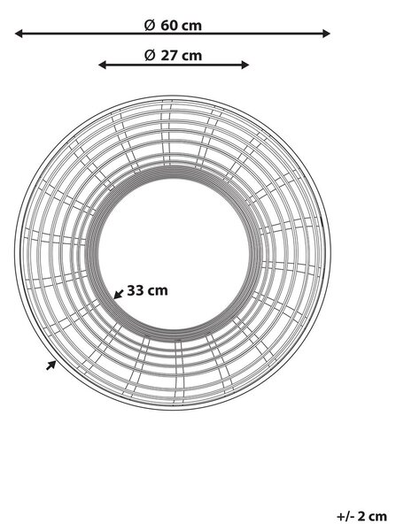 Falitükör HANUA 60 cm 60 cm Bambusz Természetes