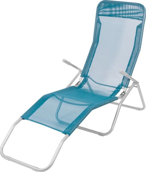 Strend Pro Jamaica napozóágy, 140 x 60 x 95 cm, kék, összecsukható fémvázas kialakítás, állítható pozícióval, légáteresztő hálós fekvőfelülettel