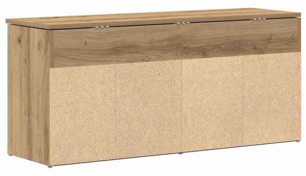 Kézműves tölgy színű szerelt fa cipőtároló pad 102x30,5x45 cm