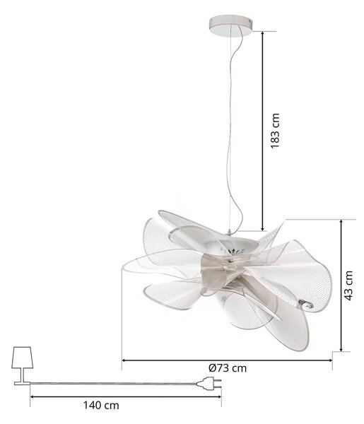 Slamp La Belle Étoile függő lámpa fehér, 73 cm, dimmelhető, Fehér / opál, Nappali / Étkező, Műanyag, Dizájn