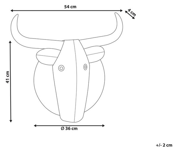 Fali Dekoráció Bika ERBIUM Fém 41 cm Szürke