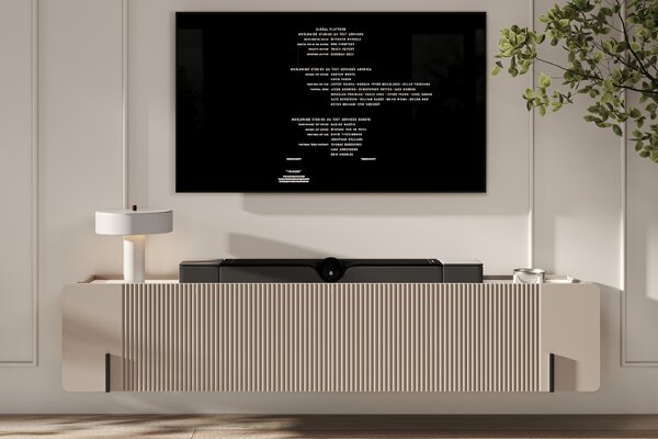 Malmi függesztett TV szekrény 200 cm - kasmír / crema bianca / fekete