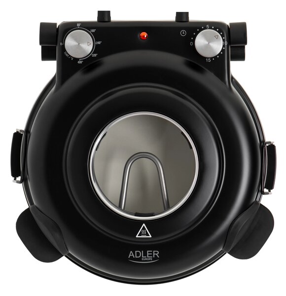 Adler AD 6314 Elektromos konyhai kőlapos Pizzasütő Ø 31.5cm 1200W - Fekete