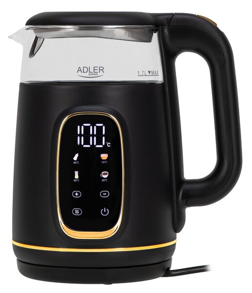 Adler AD 1305 Üveg Vízforraló 1.7L 2200W Fekete/Arany