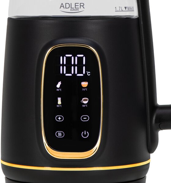 Adler AD 1305 Üveg Vízforraló 1.7L 2200W Fekete/Arany