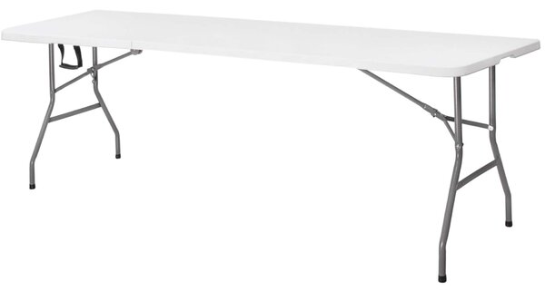 Springos összecsukható vendéglátóasztal 240x75x75cm - Fehér