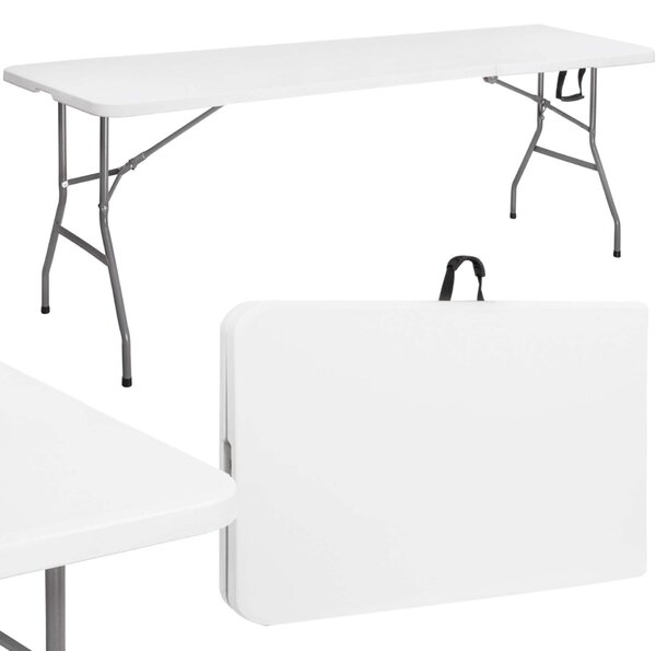 Springos összecsukható vendéglátóasztal 240x75x75cm - Fehér