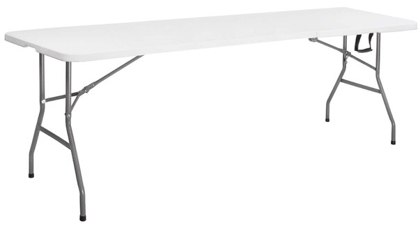 Springos összecsukható vendéglátóasztal 240x75x75cm - Fehér