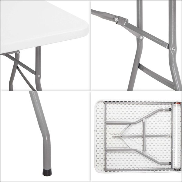 Springos összecsukható vendéglátóasztal 240x75x75cm - Fehér
