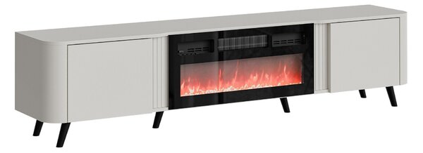 TV-állvány Modus, Laminált forgácslap, Közepes sűrűségű farostlemez, 49x200x39cm, Kasmír, Fekete