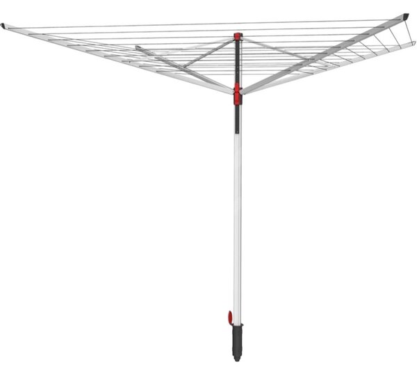 Vileda Sun-Lift kültéri ruhaszárító, 50 méter szárítási terület, szürke, Easy-Lift rendszerrel, állítható magassággal, földbe szúrható aljzattal