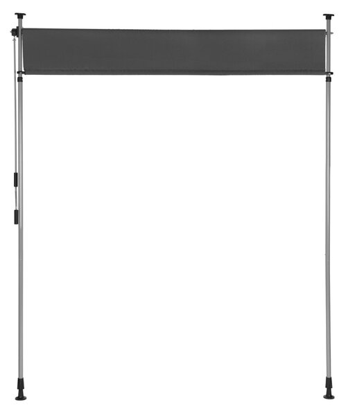 Függőleges napellenző, MultiGarden AW-039, szürke, szélesség: 200 cm, magasság: 215-310 cm, állítható magasság, kurblis, UV-álló, vízálló PE szövet, 180 g/m2