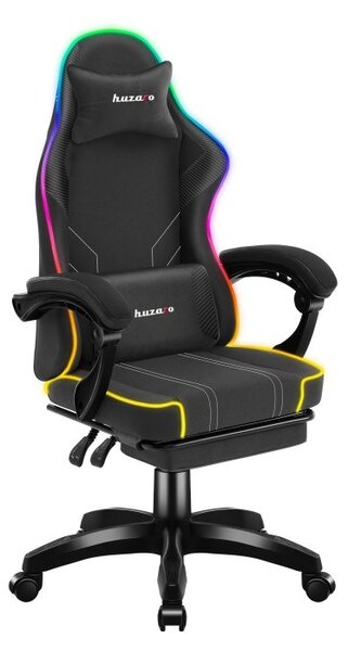 Huzaro Force 3.7 RGB Gamer Szék Lábtartóval Fekete