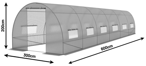 Kerti fólia alagút - 3x6x2 m (zöld)