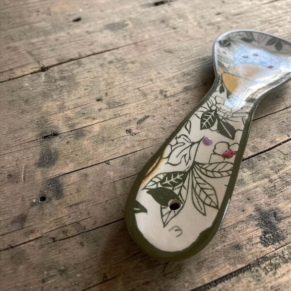 Citrom mintájú kanáltámasz zöld szegéllyel – 26 cm