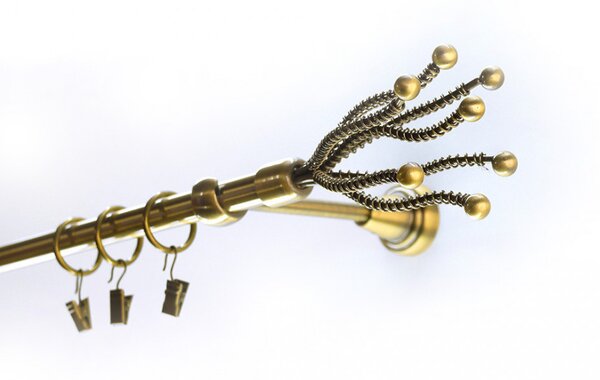 Egysoros fém karnis szett antik arany medúza