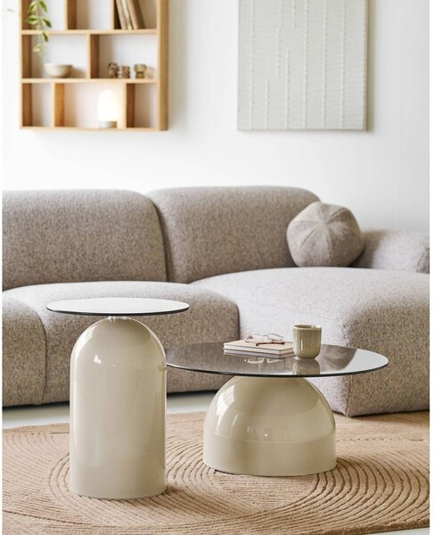 Kerek tárolóasztal üveg asztallappal ø 40 cm Ravello – House Nordic