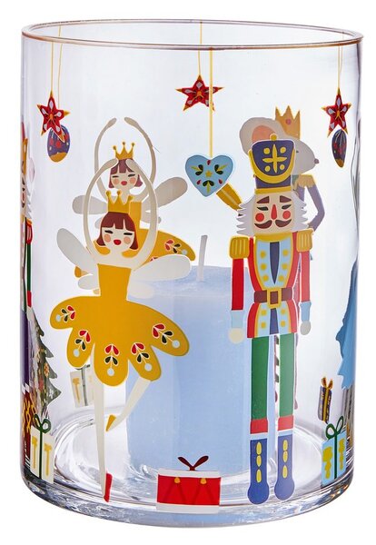 CHRISTMAS DELIGHT üveg szélfogó 20 cm , diótörő