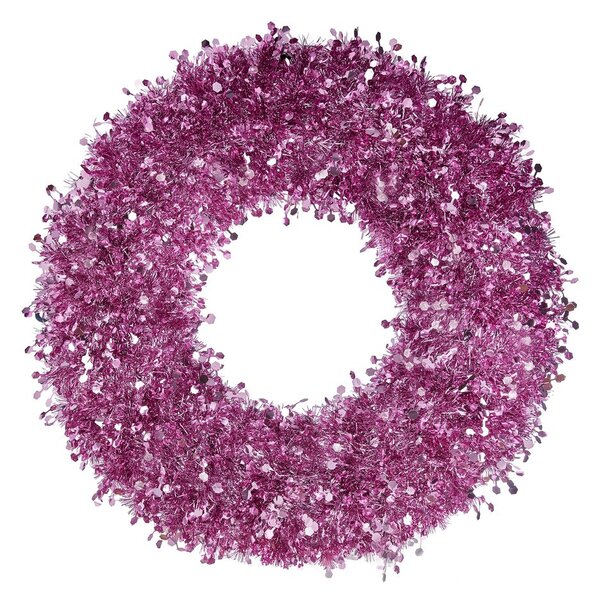 PINK TINSEL flitteres koszorú Ø60cm , rózsaszín