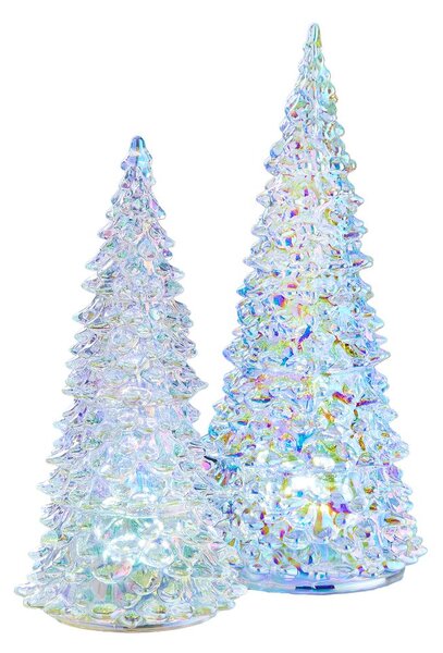 CRYSTAL LED üveg fenyő 23 cm gyöngyház szín