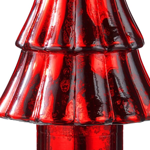 X-MAS üveg fenyő 20 cm , piros