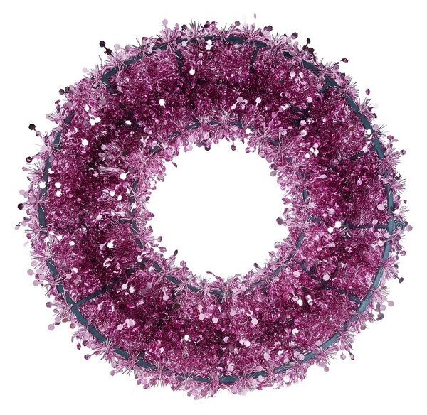 PINK TINSEL flitteres koszorú Ø60cm , rózsaszín