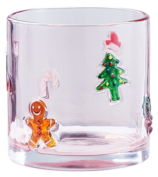 X-MAS üveg szélfogó 10 cm ,karácsony