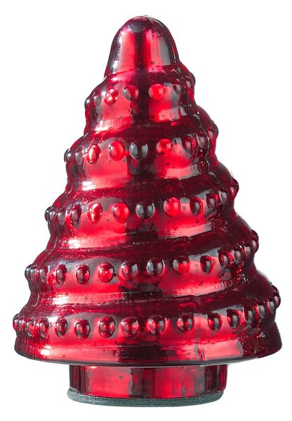 X-MAS üveg fenyő 10 cm , piros