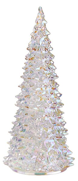 CRYSTAL LED üveg fenyő 23 cm gyöngyház szín