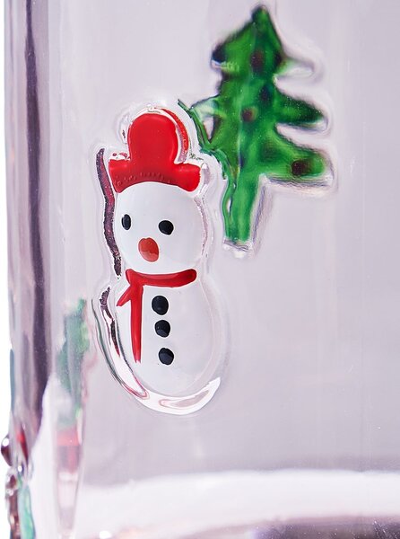 X-MAS üveg szélfogó 10 cm ,karácsony