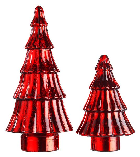 X-MAS üveg fenyő 30 cm , piros