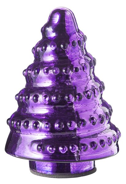 X-MAS üveg fenyő 10 cm ,lila