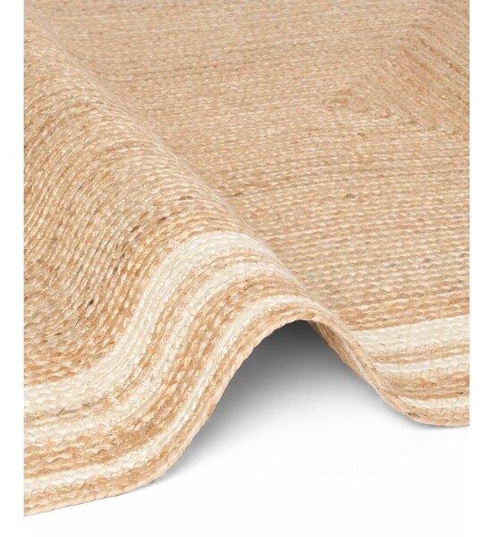 Krémszínű-natúr színű kétoldalas-kézi szövésű juta futószőnyeg 70x200 cm Jutta – Hanse Home