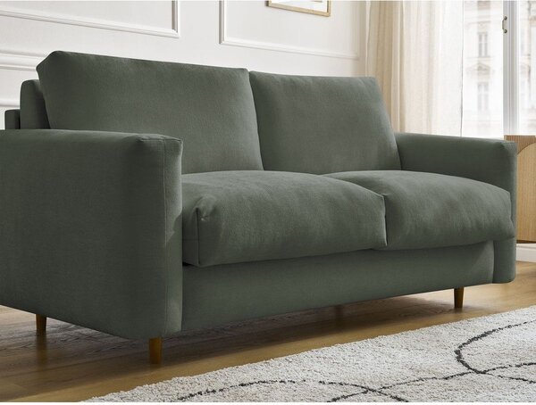 Zöld kinyitható kanapé mindennapos alvásra 220 cm Cocoone – Bobochic Paris