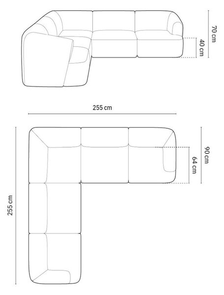 Zöld bársony sarokkanapé Campi – Cosmopolitan Design