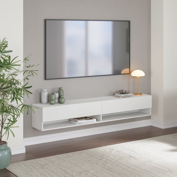 En.casa Fali TV-szekrény Halmstad Fehér 180 x 31 x 30 cm