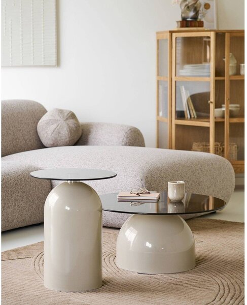 Kerek tárolóasztal üveg asztallappal ø 40 cm Ravello – House Nordic