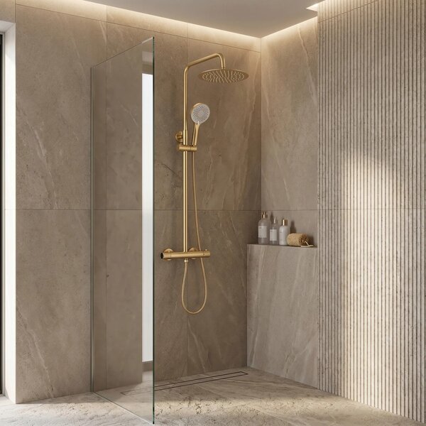Termosztátos zuhanyszett Drop Brush Gold
