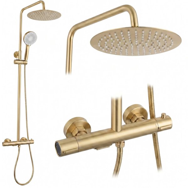 Termosztátos zuhanyszett Drop Brush Gold