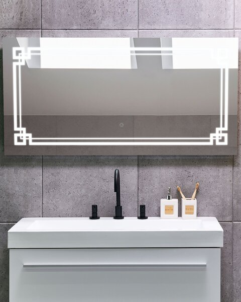 LED fürdőszobai tükör AVRANCHES 120 cm 60 cm Ezüst