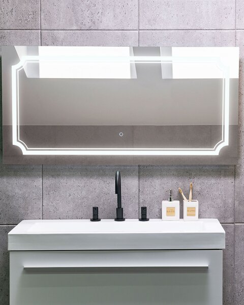 LED fürdőszobai tükör ARROMACHNES 120 cm 60 cm Ezüst