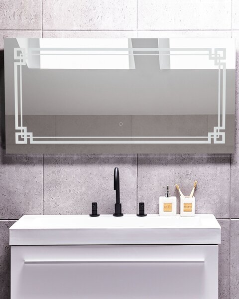 LED fürdőszobai tükör AVRANCHES 120 cm 60 cm Ezüst