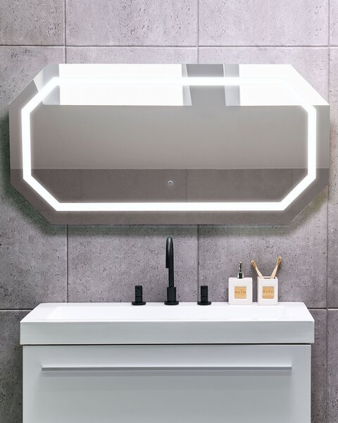 LED fürdőszobai tükör LOCMARIAQUER 120 cm 60 cm Ezüst