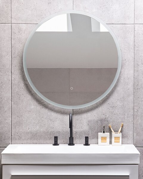 LED fürdőszobai tükör DEAUVILLE 79 cm 79 cm Ezüst