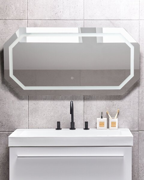LED fürdőszobai tükör LOCMARIAQUER 120 cm 60 cm Ezüst