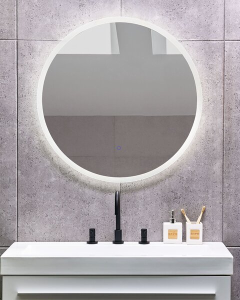 LED fürdőszobai tükör DEAUVILLE 79 cm 79 cm Ezüst