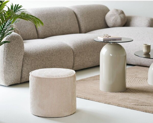 Bézs kordbársony puff Taupo – House Nordic